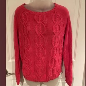 Tommy Hilfiger Women's Pink Cable Knit Sweater Size M GUC